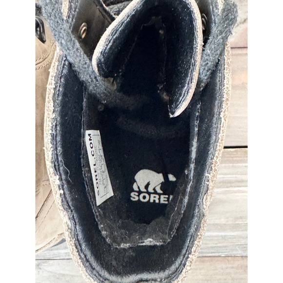 Sorel Lennox Lace Waterproof Tan Leather Booties Combat Size 8 Gorpcore Hiking - Picture 9 of 13